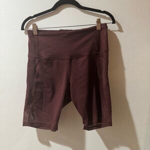 Old Navy Burgundy Bike Shorts with Mesh Detail